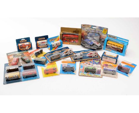 Matchbox diecast model vehicles, of small scale, including: France World Cup '98 Set; Roadside Assistance Set; a Landrover an