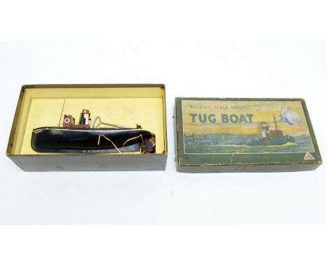 Lines Brothers Ltd working scale model Tug Boat, with clockwork mechanism, boxed