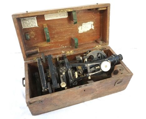 EARLY 20th CENTURY THEODOLITE
by E. R. Watts & Son, London, numbered 18672, in fitted wooden box