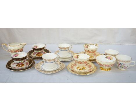 COLLECTION OF CHINA TEA WARE
all with floral decoration, comprising 'Royal Grafton' six cups, six saucers, six sideplates, ca