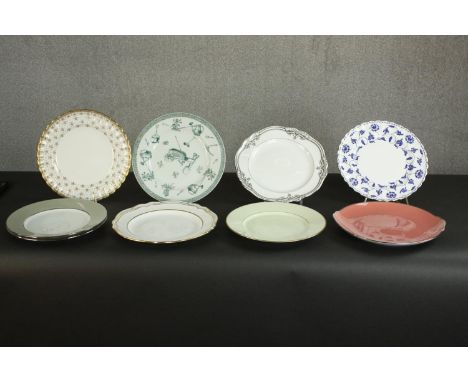 A collection of eight ceramic plates, including Legele, Limoges and Spode. Dia.28cm. (largest) 