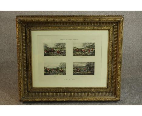 After Henry Thomas I Alken (1785-1851), Fores's Sporting Scraps; Run to Earth, Bolting the Fox, Whoop, The Return Home Print.
