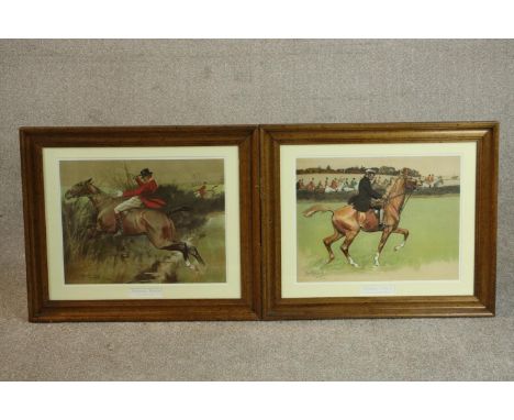 After Lionel Louis Edwards (1874-1954), Hunting Types; The Dealer and Thruster, colour prints. H.55 W.65cm. 
