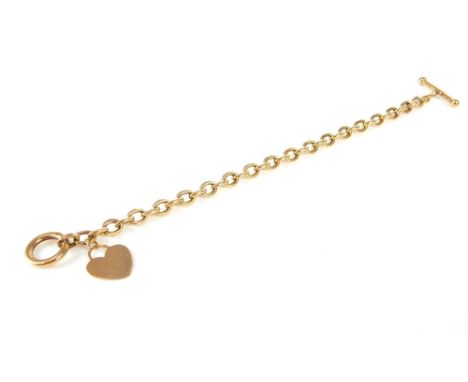 Vintage hallmark 9ct gold heart chain link bracelet 5.26g