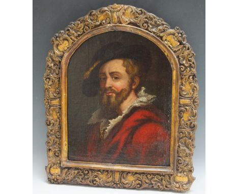 CIRCLE OF PETER PAUL RUBENS (1577 - 1640). Flemish school, portrait of the artist  unsigned, oil on canvas laid on panel, in 