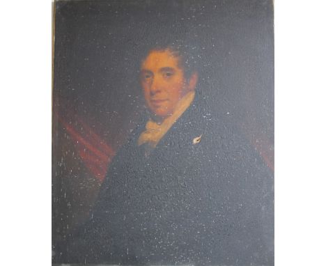 A 19TH CENTURY ENGLISH SCHOOL portrait study of an English gentleman, unsigned, oil on canvas, unframed, 76 x 63 cmCondition 