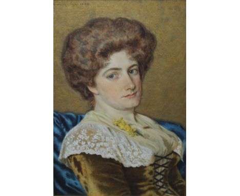 GEORGE W. SMETHAM-JONES (Exh. 1887 - 1893). A portrait study of a seated young lady, signed upper left and dated 1889, waterc