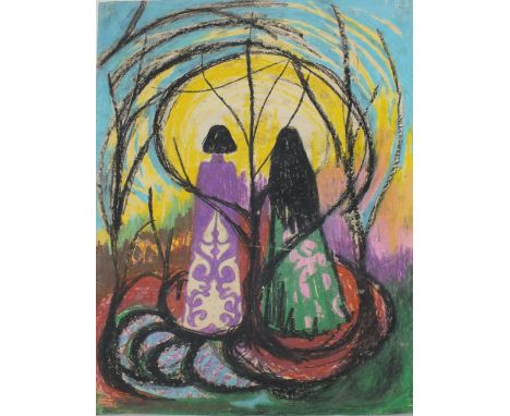 JACK SHORE (1922-2008). A folio of six naive studies, various subjects and mediums, all stamped verso, unframed, average 59 x