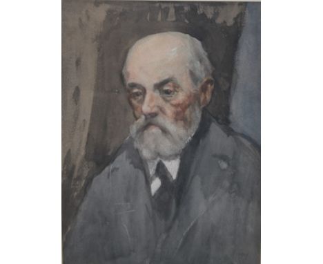 JOHN ARTHUR DEES (1876 - 1959). Self portrait study, signed lower right and dated 1919, watercolour, framed and glazed, 24 x 