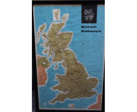 AFTER F. REITZ. A 20th century British Railways map of Great Britain, signed in plate lower right, coloured print on paper, f