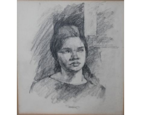 DAPHNE TODD. Portrait study of Christine Adams see verso (From the Maurice Feild Studio) NB: This picture won the Tonks prize