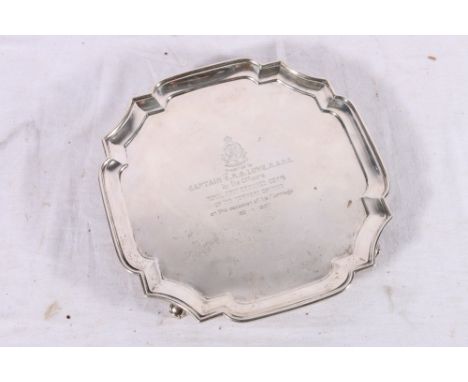 Royal Army Ordnance Corps interest, George V silver saver inscribed with RAOC crest and presentation inscription "Captian G R