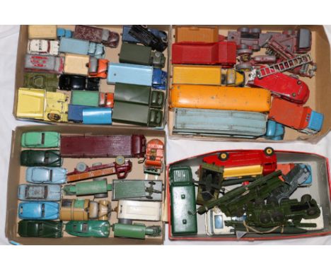 Approximately fifty playworn diecast Dinky Toys including 30J Austin Wagon, 40A Riley, Vanguard, Ford Zephyr, 157 Jaguar, Mor