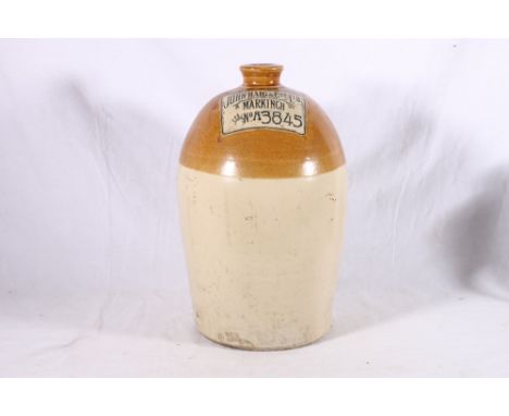 JOHN HAIG & Co Ltd of Markinch Fife two tone stoneware whisky advertising flagon by A W Buchan & Co of Portobello, size 2, in