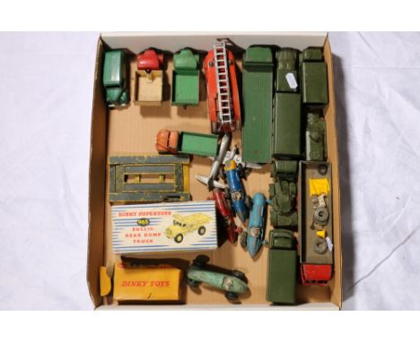 Dinky Supertoys 965 Euclid Rear Dump Truck boxed, Dinky Toys 239 Vanwall Racing Car boxed, Dinky and other playworn model veh