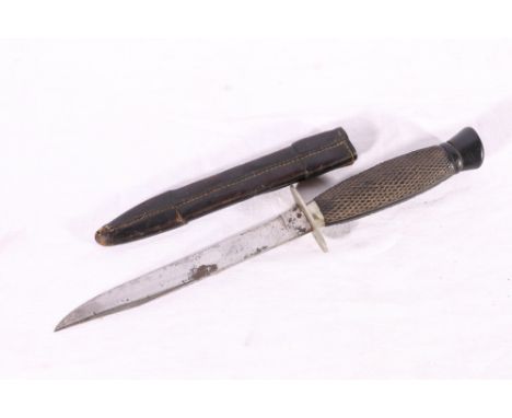 Joseph Rodgers &amp; Sons of Sheffield England Bowie style hunting knife, the single edged blade with ricasso stamped J RODGE