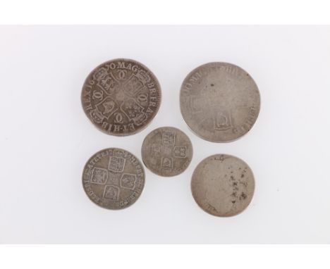 UNITED KINGDOM Charles II (1660-1685) silver half crown 1670 Vicesimo Secvndo S3365, William III (1694-1702) silver half crow