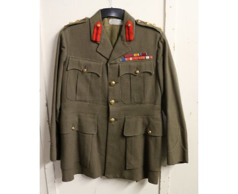 British Army khaki green dress uniform jacket having W Anderson and Son Ltd of Edinburgh and Glasgow label penned "The Rt Hon