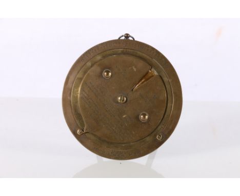 Negretti &amp; Zambra of London weather forecast disc barometer on easel stand, patent number 6276, dated 1915, 12cm diameter