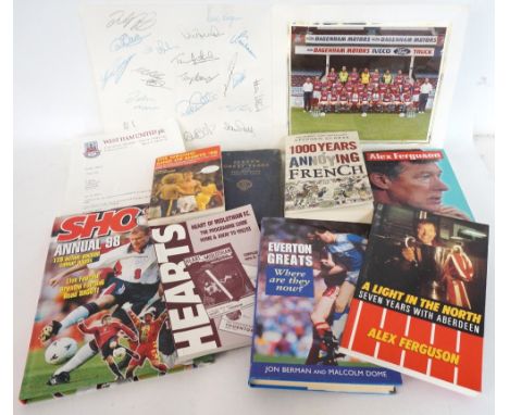 SELECTION OF FOOTBALL ITEMS
including a signed team photograph of West Ham United featuring Harry Redknapp, Frank Lampard Sen