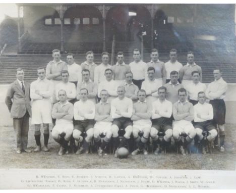 GLASGOW RANGERS FOOTBALL CLUB INTEREST -
a 1920's team portrait photographic print, with all players (including Alan Morton) 