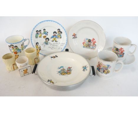 SELECTION OF TELEVISION CHARACTER POTTERY
including The Magic Roundabout saucer and two mugs, transfer decorated; two Sooty e