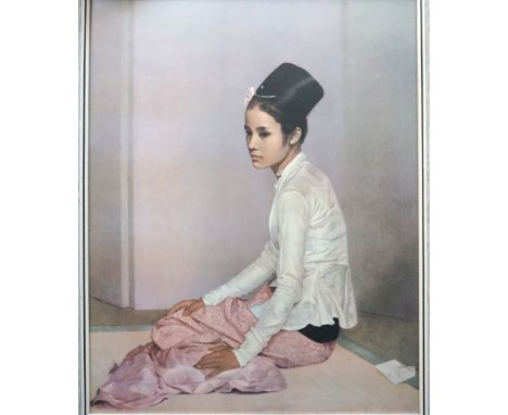 PORTRAIT OF 'SAW OHN NYUM' (Burmese Princess)
after Sir Gerald Kelly, 1960's colour print with Boots label to verso, 61cm x 4