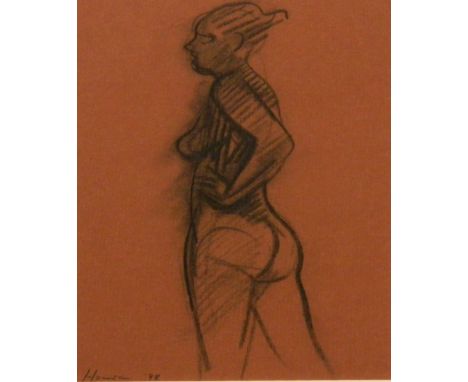 PETER HOWSON
'A drawing of Julie', charcoal on paper, signed and dated, 29cm x 21cm