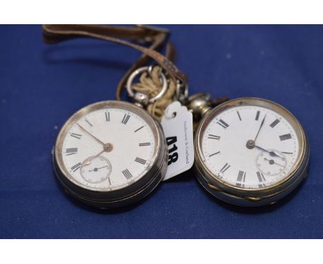 Two silver cased open faced pocket watches, one by Gibson Poole, Middlesbrough, no. 185811, the unnamed.