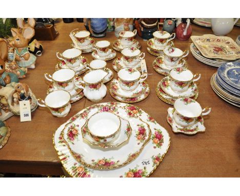 A Royal Albert 'Old Country Roses' pattern tea service.