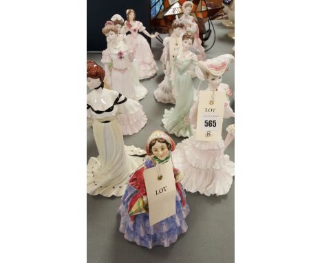 Six Coalport figurines, to include: 'Alexandra at the Ball'; 'Lady Alice'; and two others by Royal Worcester 'The Masquerade 