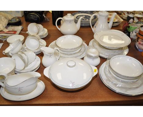 A Royal Doulton 'Carnation' pattern part dinner service, to include: tureens, teapot, coffee pot, cream jug, tea ware, soup b