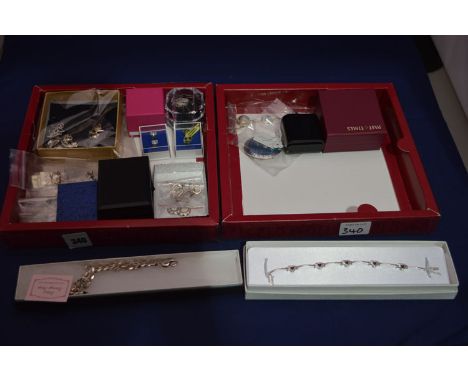Sterling silver and white metal jewellery, to include: bracelets and earrings of various designs; together with other items o