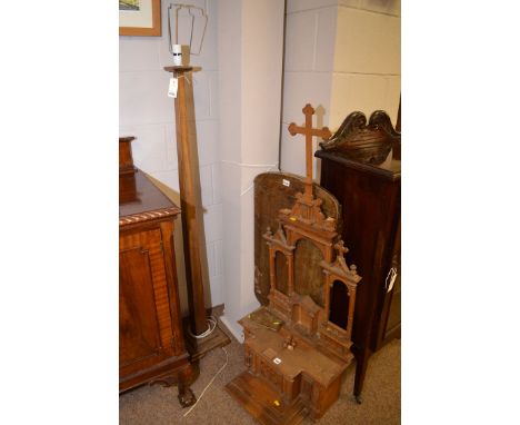 An early 20th Century mahogany standard lamp and a late 19th Century mahogany folding table; together with an early 20th Cent