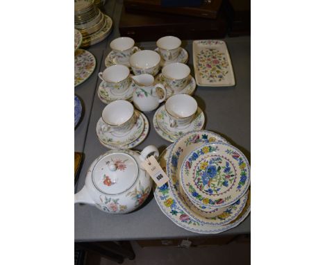 A Royal Worcester 'Arcadia' pattern part tea service for six, comprising: sugar, tea cups, saucers and tea plates; a Wedgwood
