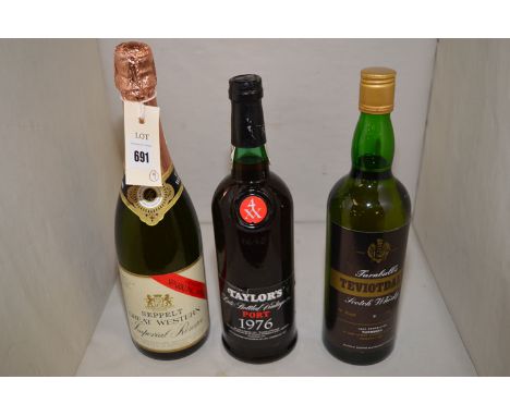 Five bottles of Seppelt Great Western Imperial Reserve Sparkling Wine; Three bottles of Taylor's Port 1974 and 1976; and a bo