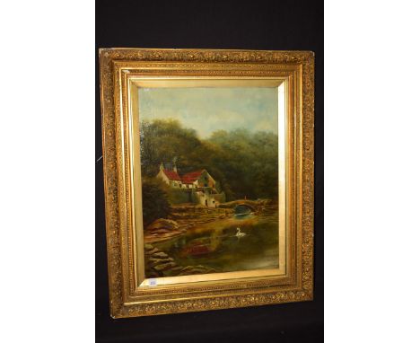 A pair of oil paintings, by M. Matthewson - "In Jesmond Dene", signed and dated 1893.