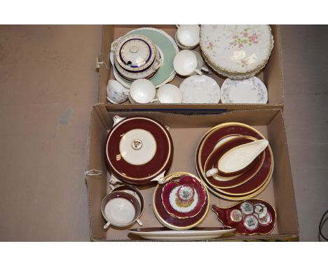A Crown Ducal 'Balmoral' part dinner service, comprising: dinner plates, supper plates, tureens and compotes; La Reine, Limog