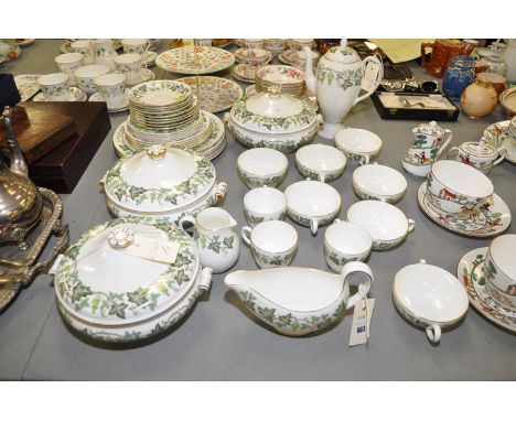 A Wedgwood 'Santa Clara' pattern part dinner and tea service, to include: tureens, dinner plates, soup bowls and others, no. 