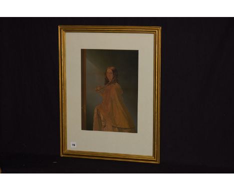 A Victorian colour lithograph, by George Baxter - "The Bridesmaid".