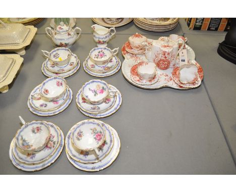 A W. & Co. Cabaret tea set, comprising: teapot, four cups and saucers and a tray, no. 160788/4157; and a Coalport 'Leighton S