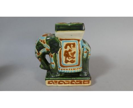 A Green Glazed Ceramic Study of an Indian Elephant 