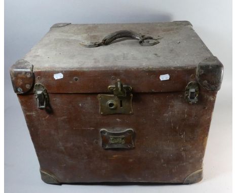 A Canvas Covered Leather Mounted Pukka Travelling Trunk, 56cm Wide 