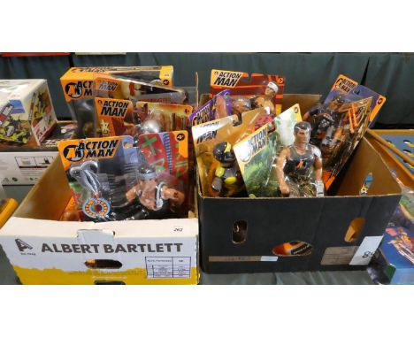 Two Boxes Containing Ten Action Man Figures, Unopened and in Original Blister Packs Together with an Action Man Marine Missio