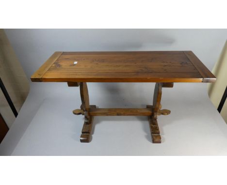 A Small Narrow Rectangular Elm Topped Coffee Table, 75cm Long 