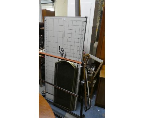 A Collection of Various Vintage Furniture to Include Formica Topped Table, Two Stools, Mirrors, Three Rushed Topped Stool, Pa