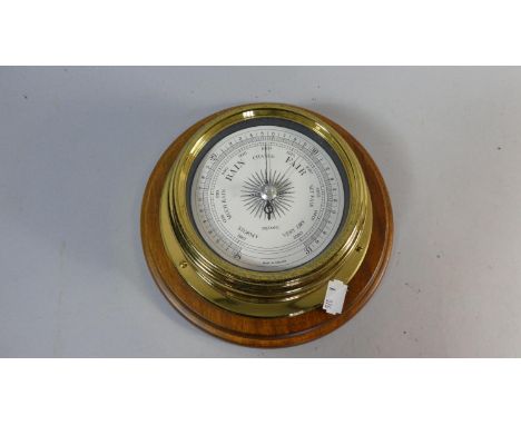 A Modern Metamec Brass Mounted Wall Barometer, 21cm Diameter 
