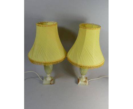 A Pair of Onyx Table Lamps 