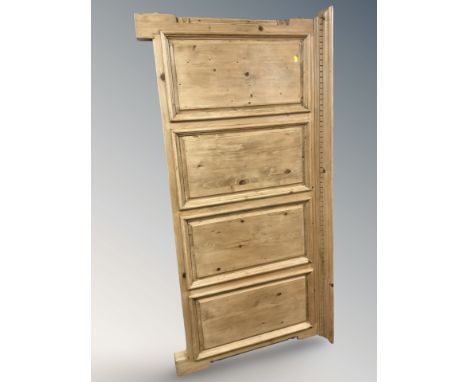 A modern pine 4 ft 6 headboard.