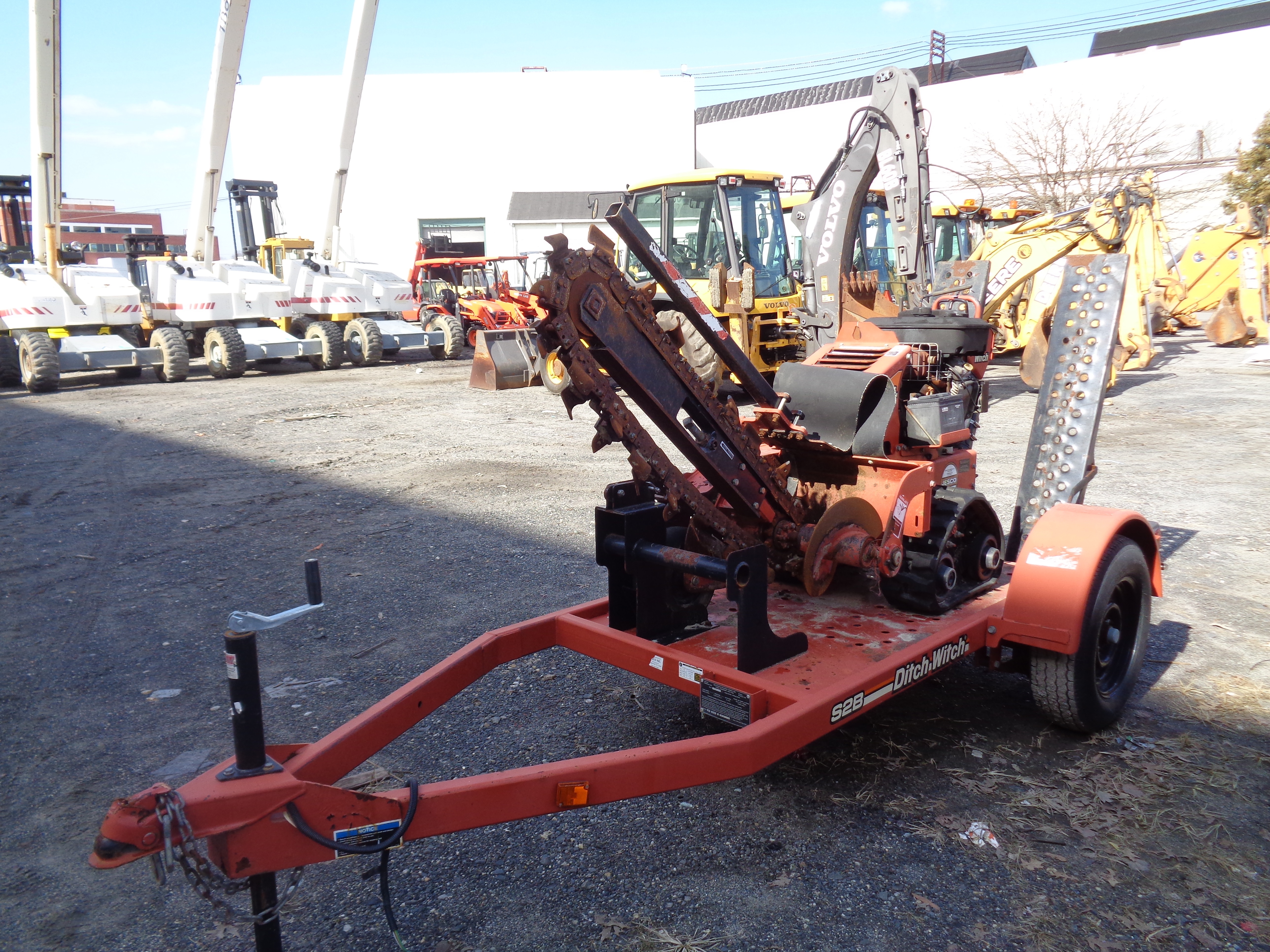 2013 Ditch Witch RT16 Walk Behind Trencher & Trailer - Low Hours Make